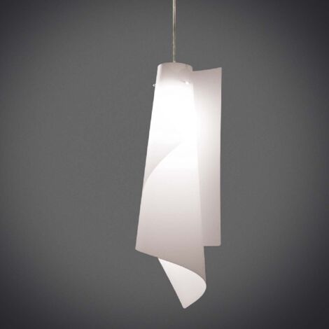 Lámpara de suspensión en Polilux VELA Blanco diámetro 19 x h49 cm