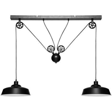 Lámpara de suspensión «Ezio» negro - metal H60 cm - Atmosphera créateur d'intérieur