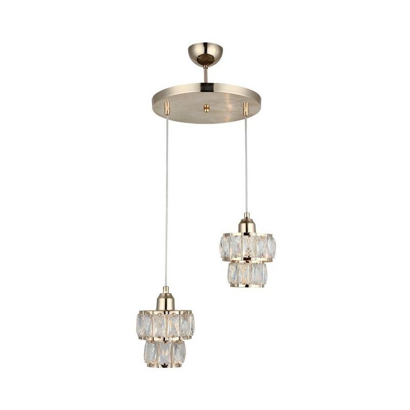 

Lampara de Suspension Feka - Arana - Lampara de techo - Oro en Metal, Cristal, 35 x 35 x 90 cm, 2 x E27, 40 W
