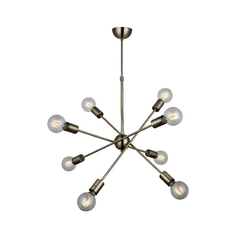 

Lampara de suspension Felix - arana - Lampara de techo - Oro en Metal, 49 x 49 x 89 cm, 8 x E27, Max 40W