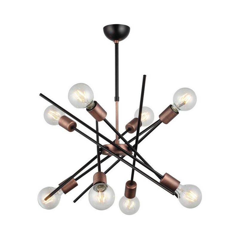 

Lampara de Suspension Gera - Arana - Lampara de techo - Cobre, Negro en Metal, 50 x 50 x 79 cm, 8 x E27, Max 40W