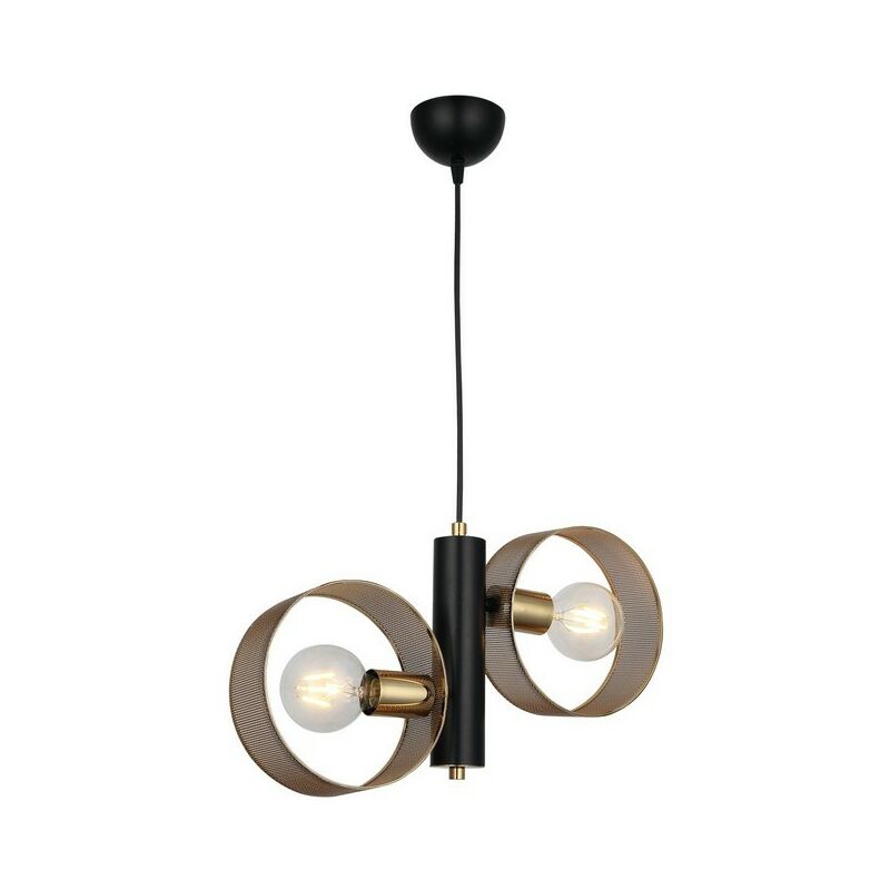 

Lampara de Suspension Gorda - Arana - Lampara de techo - Oro, Negro en Metal, 7 x 45 x 100 cm, 2 x E27, 40W