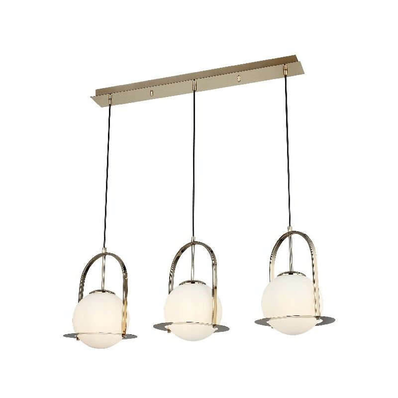 

Lampara de suspension Hill - arana - Lampara de techo - Oro en Metal, Vidrio, 23 x 82 x 120 cm, 3 x E27, Max 40W