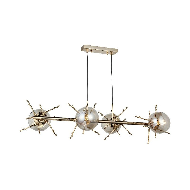 

Lampara de suspension Hill - arana - Lampara de techo - Oro en Metal, Vidrio, 36 x 105 x 75 cm, 4 x E27, Max 40W