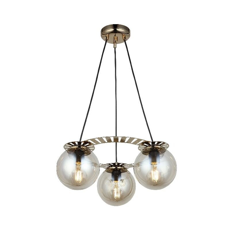 

Lampara de suspension Hill - arana - Lampara de techo - Oro en Metal, Vidrio, 38 x 38 x 95 cm, 2 x E27, Max 40W