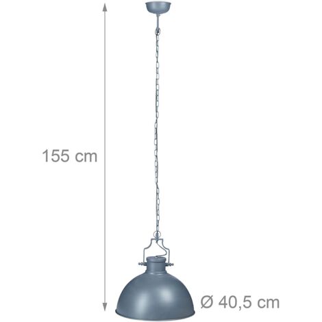 Lámpara de suspensión industrial luminaria de techo gris 1300013762