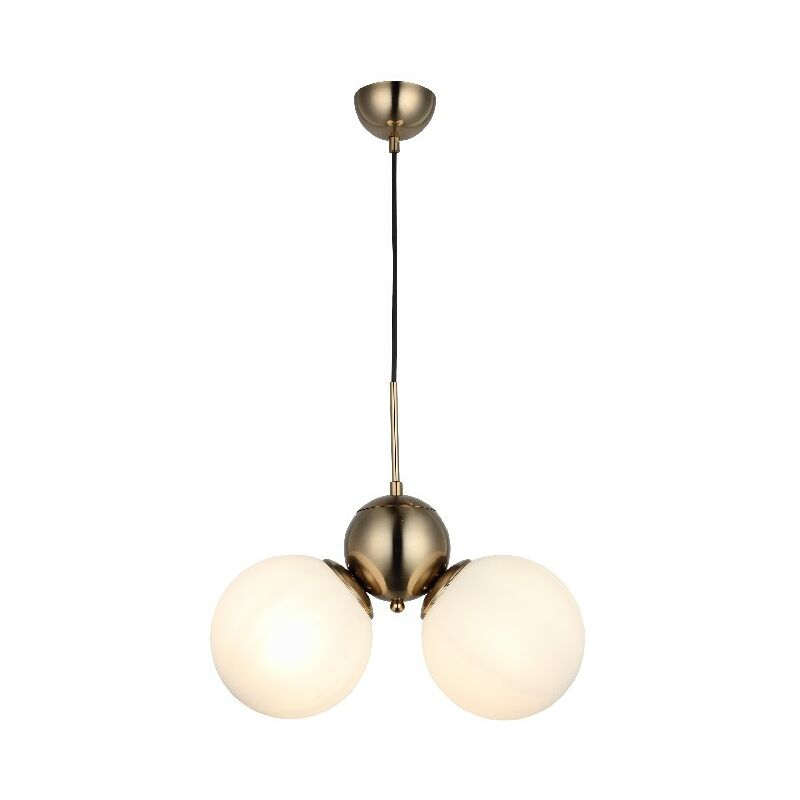 

Lampara de suspension Jute Shape - arana - Lampara de techo - Oro en Metal, Vidrio, 44 x 44 x 94 cm, 2 x E27, Max 40W