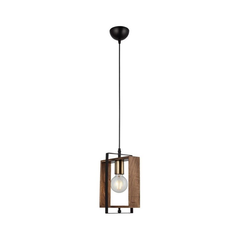 

Lampara de Suspension Karo - Arana - Lampara de techo - Oro, Negro, Madera en Metal, Madera, 14 x 22 x 82 cm, 1 x E27, Max 40W