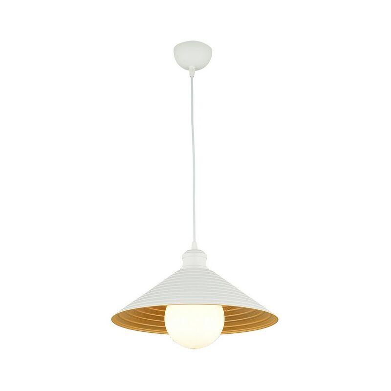 

Lampara de Suspension Metal - Arana - de techo - Blanco, Oro en Metal, 100 x 3 x 60 cm, 1 x E27, 60W