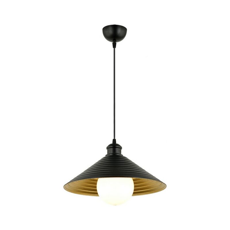 

Lampara de Suspension Metal - Arana - de techo - Negro, Oro en Metal, 100 x 3 x 60 cm, 1 x E27, 60W