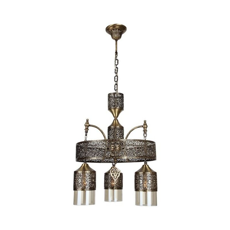 

Lampara de Suspension Mihrimah - Luz de techo - para el Muro - Cobre en Metal, Vidrio, 40 x 40 x 94 cm, 3 x E14, 40 W