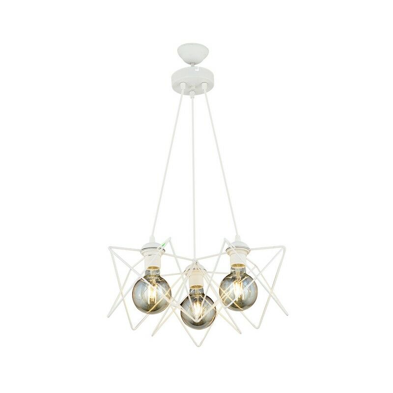 

Lampara de Suspension Napoli - Lampara de 3 luces - Luz de techo - Blanco en Metal, 100 x 3 x 60 cm, 3 x E27, 60W