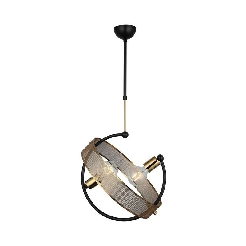 

Lampara de Suspension Nela - Arana - Lampara de techo - Oro, Negro en Metal, 37,5 x 37,5 x 97 cm, 2 x E27, 40W