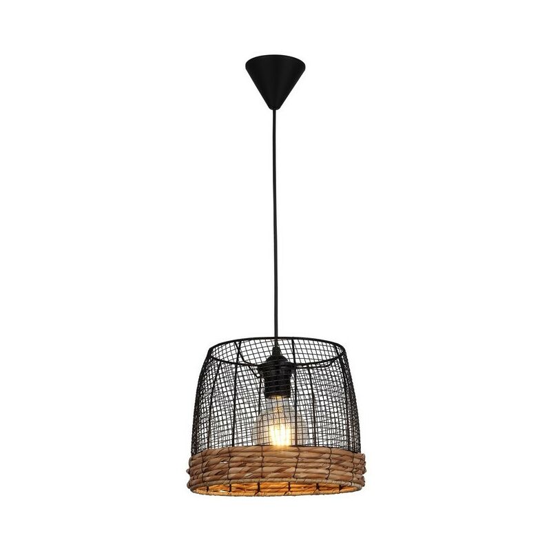

Lampara de Suspension Nossa - Arana - Lampara de techo - Marron, Negro en Metal, Cuerda, 25 x 25 x 90 cm, 1 x E27, 40W