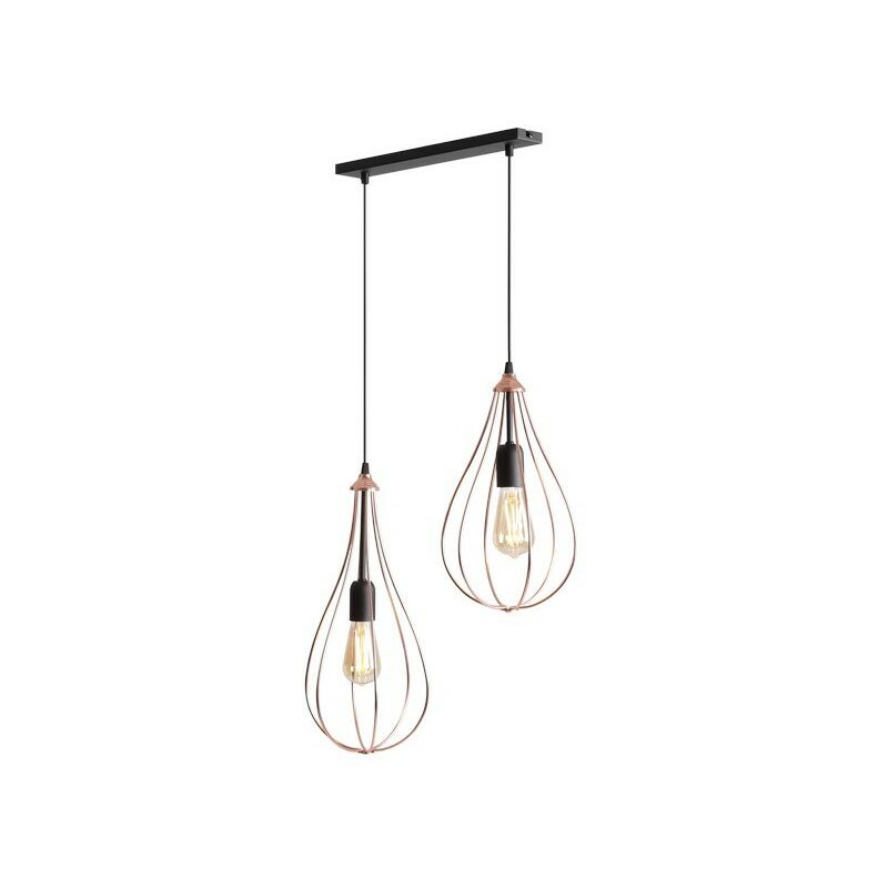 

Lampara de Suspension Octans - Lampara de techo - Lampara de techo - Negro, Cobre en Metal, 53 x 21 x 95 cm, 2 x E27, Max 60W