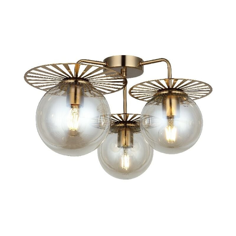 

Lampara de Suspension Pensare - Luz de techo - de la pared - Oro en Metal, Vidrio, 43 x 43 x 28 cm, 3 x E27, Max 40W