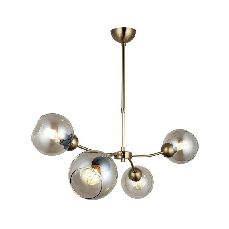 

Lampara de Suspension Poza - Arana - Lampara de techo - Oro, Transparente en Metal, Vidrio, 25 x 50 x 72 cm, 4 x E27, 40W