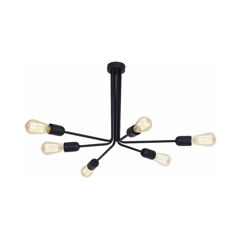 

Lampara de Suspension Scorpius Black - Lampara de techo - Lampara de techo - Negro en Metal, 65 x 65 x 40 cm, 6 x E27, 60W