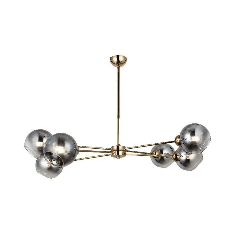 

Lampara de suspension Seljuk - arana - Lampara de techo - Oro en Metal, Vidrio, 45 x 92 x 75 cm, 6 x E27, Max 40W