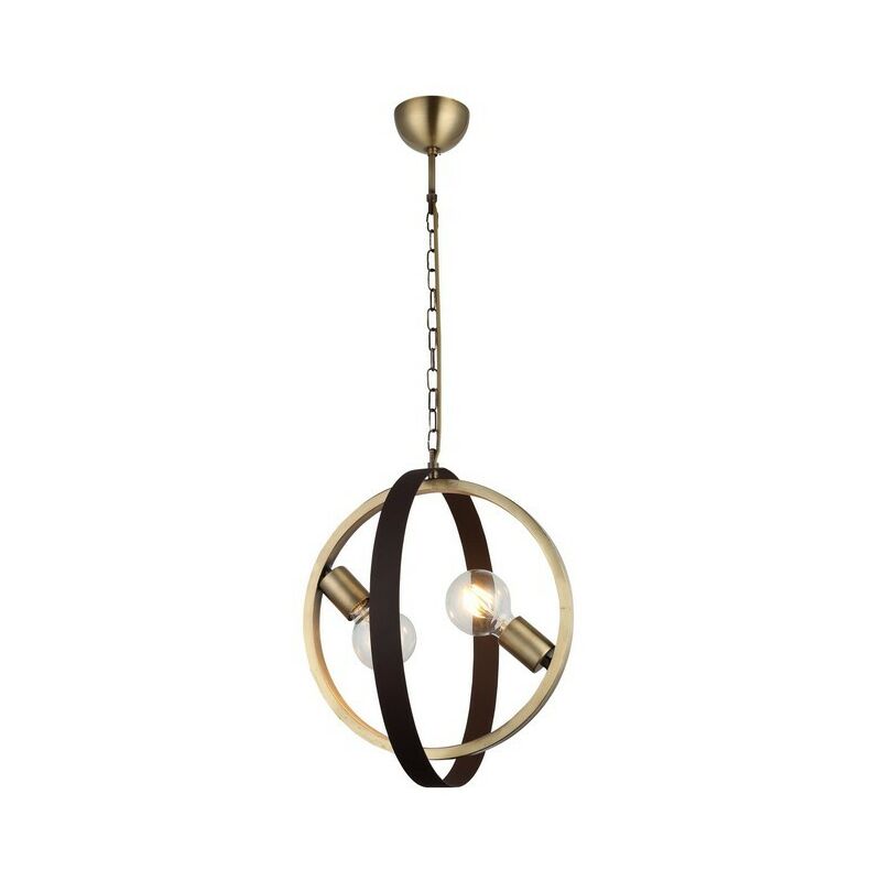 

Lampara de Suspension Tado - Arana - Lampara de techo - Oro, Marron en Metal, 33,5 x 37 x 110 cm, 2 x E27, Max 40W