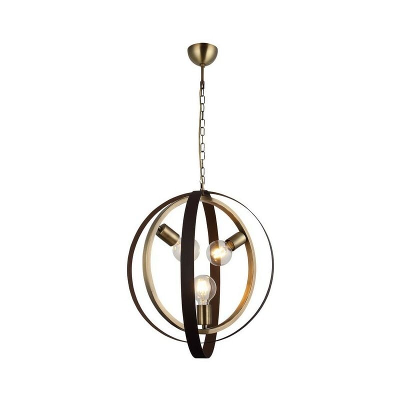 

Lampara de Suspension Tado - Arana - Lampara de techo - Oro, Marron en Metal, 44 x 47 x 110 cm, 3 x E27, Max 40W