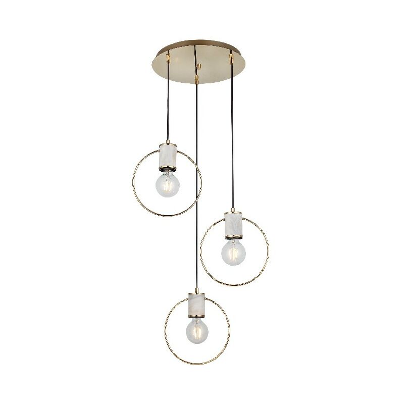 

Lampara de suspension Tilbe - arana - Lampara de techo - Oro en Metal, 40 x 40 x 135 cm, 3 x E27, Max 40W