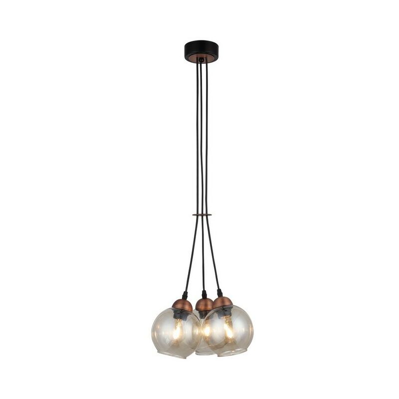 

Lampara de Suspension Vivo - Arana - Lampara de techo - Negro, Cobre en Metal, Vidrio, 30 x 30 x 100 cm, 3 x E27, 40 W