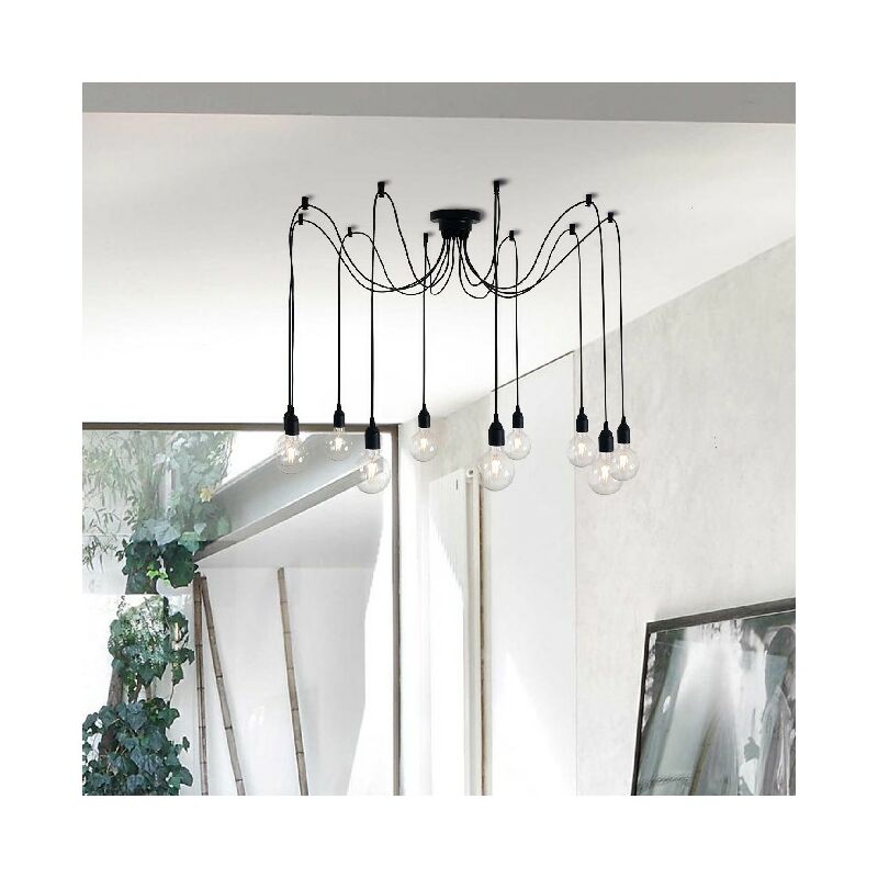 

Lampara de Suspension Wire - arana - de techo - Negro en Metal, 120 x 120 x 63 cm, 10 x E27, Max 100W