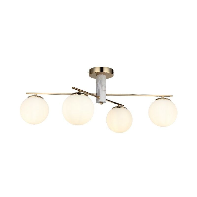

Lampara de Suspension Wire-Fall - Luz de techo - de la pared - Oro en Metal, Vidrio, 36 x 76 x 32 cm, 4 x E27, Max 40W