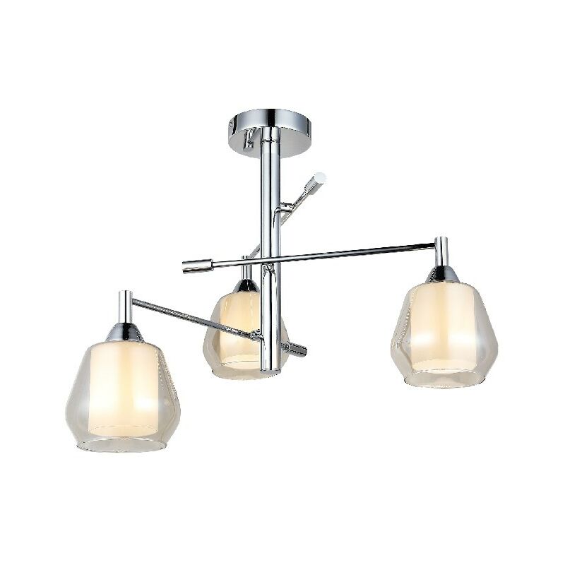 

Lampara de Suspension Wire - Luz de techo - de la pared - Cromo en Metal, Vidrio, 54 x 54 x 56 cm, 3 x E27, Max 40W