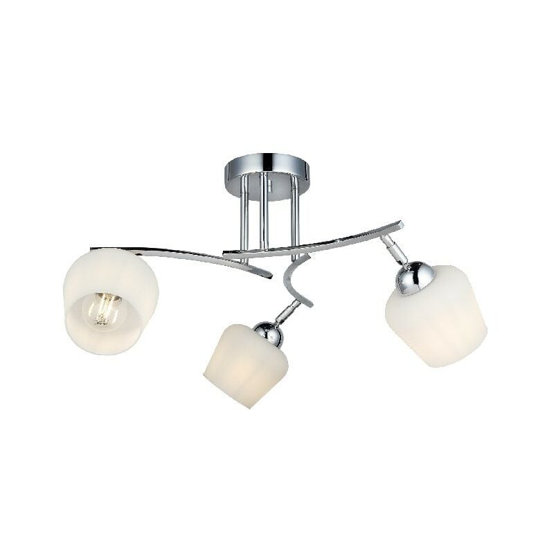 

Lampara de Suspension Wire - Luz de techo - de la pared - Cromo en Metal, Vidrio, 58 x 58 x 32 cm, 3 x E27, Max 40W