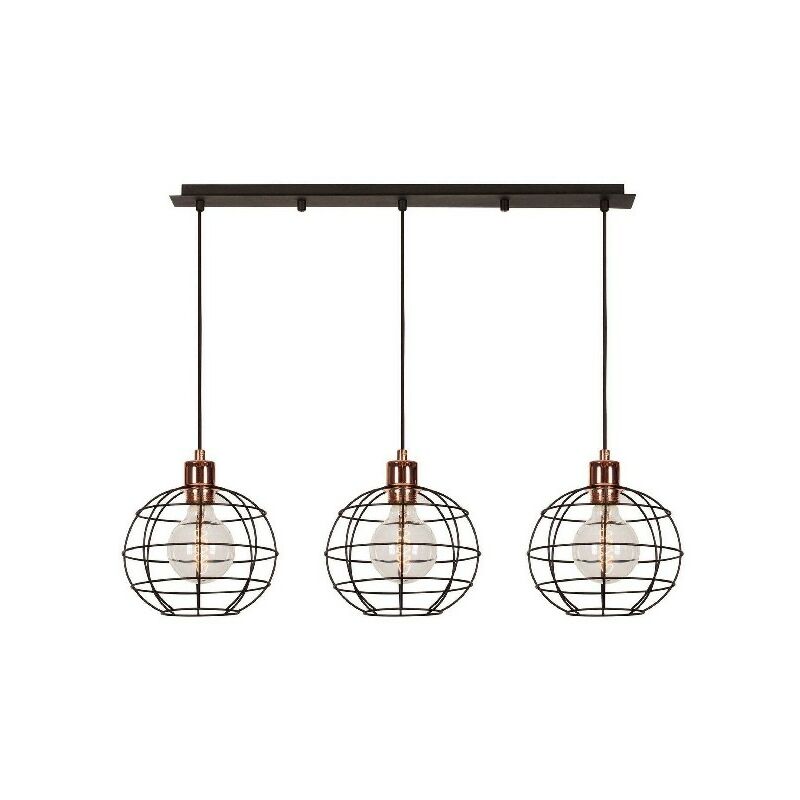 

Lampara de Suspension Wires - arana - Lampara de techo - Cobre, Negro en Metal, pintura electrostatica, 90 x 20 x 113 cm, 3 x E27, Max 100W