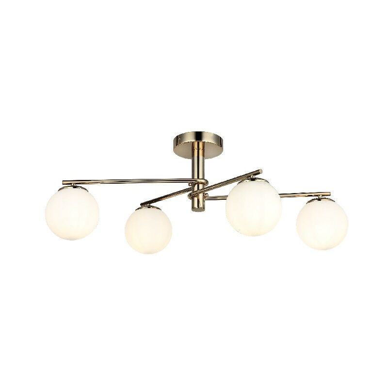 

Lampara de Suspension Wires - Luz de techo - de la pared - Oro en Metal, Vidrio, 42 x 84 x 35 cm, 4 x E27, Max 40W