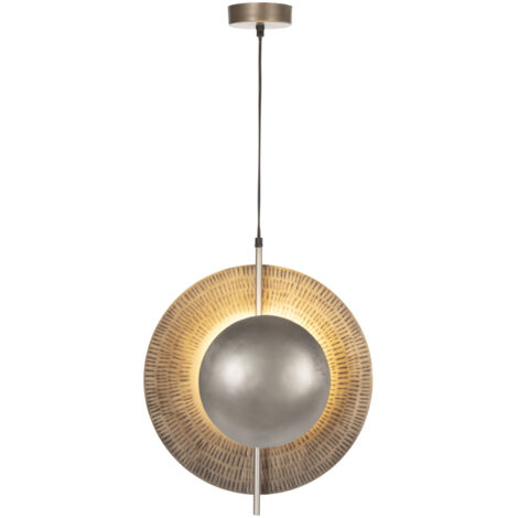 Lampara De Techo 41X11X48/200 Metal Niquel Envejecido/Dorado Antique