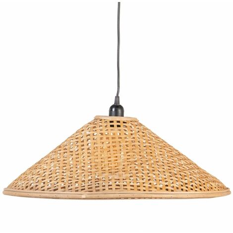 BIGBUY Lámpara de Techo 55 x 55 x 20 cm Natural Bambú 220 V 240 V 60 W