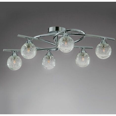 Lámpara de techo 6 LUCES LOTTO CROMO CRISTALRECORD 001-2195-6-016