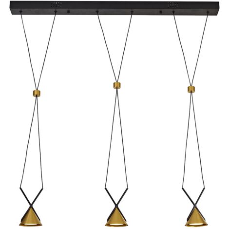 LAMPARA DE TECHO 900901500 NEGRO DORADO 9W 3000K