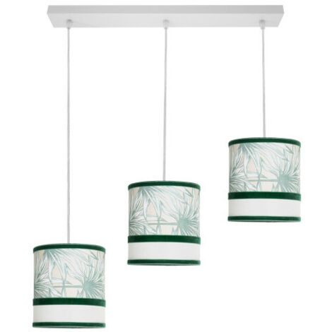 Lámpara de techo alargada Caledonia 3xe27 Blanco/verde Regx65x16cm