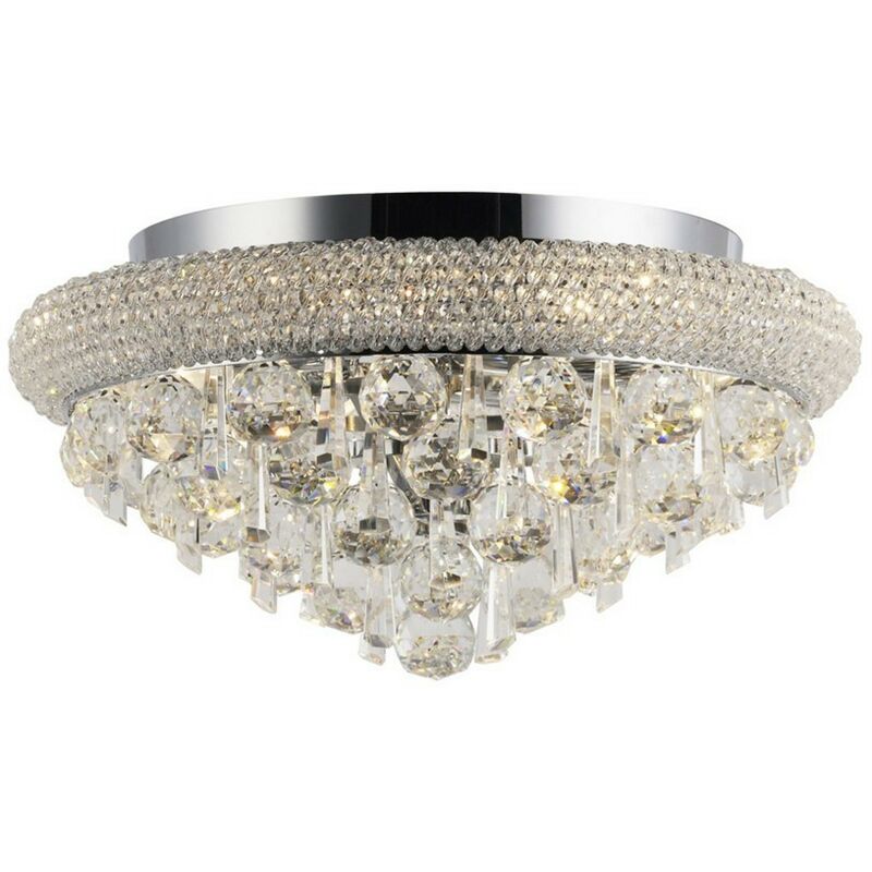 

Inspired Diyas - Alexandra - Flush Ceiling 6 Cromo pulido claro, cristal