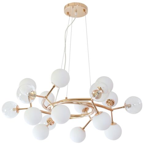 Lámpara de techo ANABEL 12xG9 A.Reg.xD.80cm Dorado/Blanco