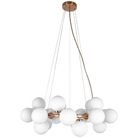 Lámpara de Techo ANAMAR 25xG9 Alt.Reg.xD.68cm Oro/Blanco