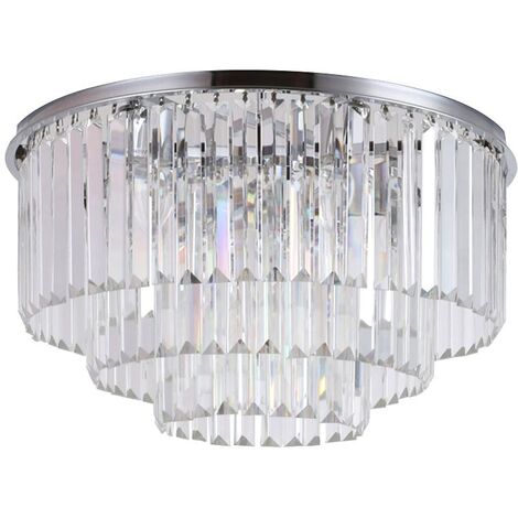 LÁMPARA de TECHO APP780-7C CRISTAL REDONDO 7-PUNTOS de LUZ E14 40X40X23,5CM
