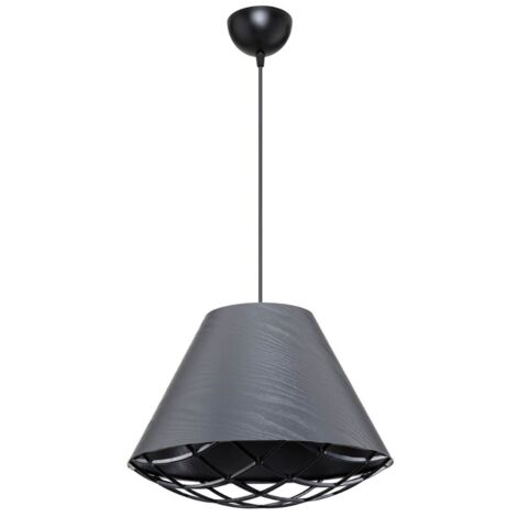 Lámpara de techo Ayda ASZ1560 con pantalla de tejido antracita H70xL30.