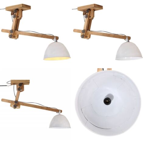 Lámpara de techo blanca 25 W E27 105x30x65-108 cm - Lámpara industrial - Lámpara de techo blanca