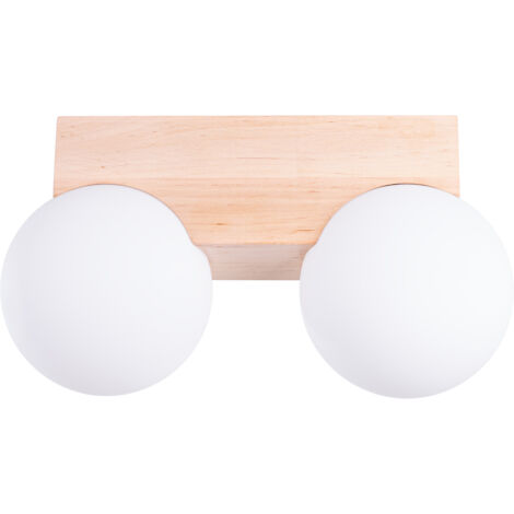 Lámpara de techo Bulbo madera natural/blanco madera/vidrio 2xG9  29cm Sollux