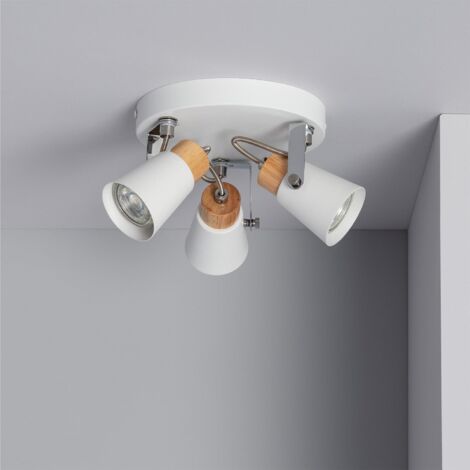 Lámpara de Techo Circular Orientable Mara 3 Focos Blanco Blanco - Blanco