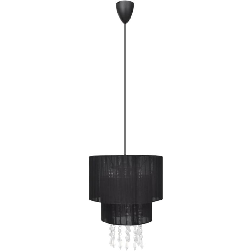 

vidaXL Lámpara de Techo Colgante con Cristales Negra - Negro