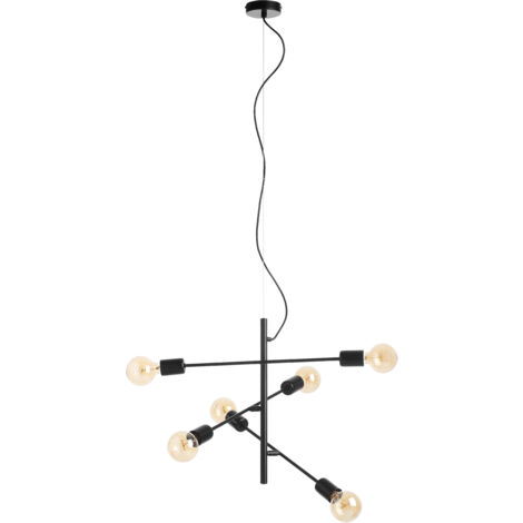 Lámpara de techo colgante ATENEA 6xE27 negro