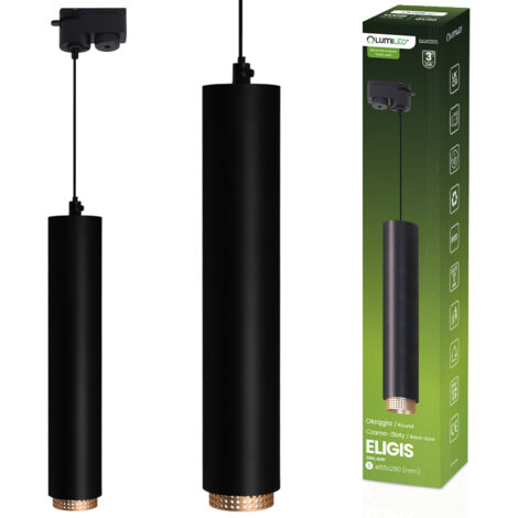 Lámpara de techo colgante de 29 cm, foco GU10 LED ELIGIS, color negro LUMILED