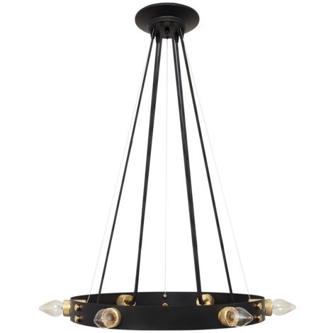 Lámpara de techo colgante DULCINEIA 6xE27 60d Negro/Oro